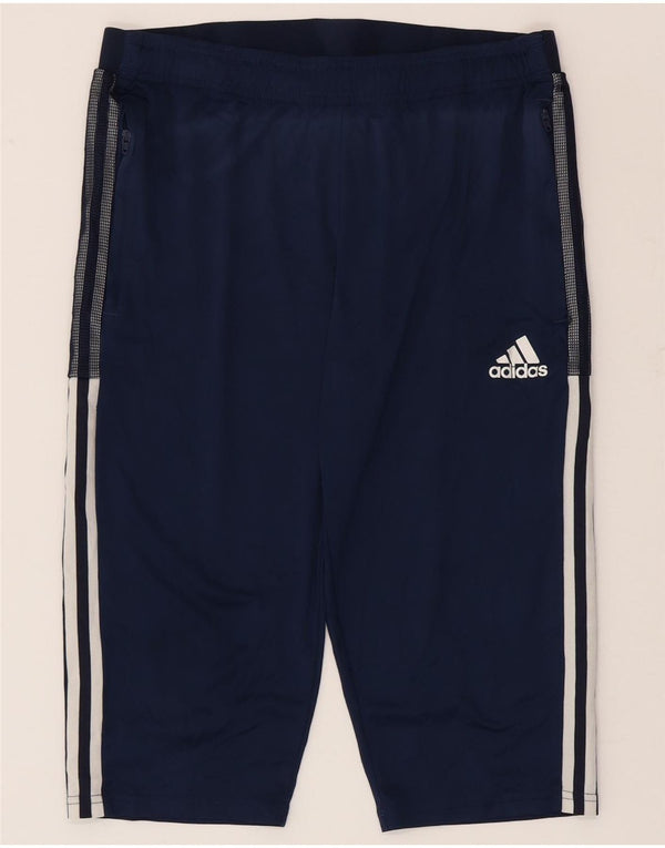 Мужские спортивные шорты-бермуды Adidas Aeroready, большие темно-синие полиэстеровые шорты
