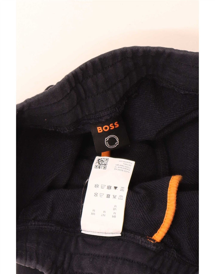 Мужские спортивные шорты Hugo Boss среднего размера, темно-синие, хлопок