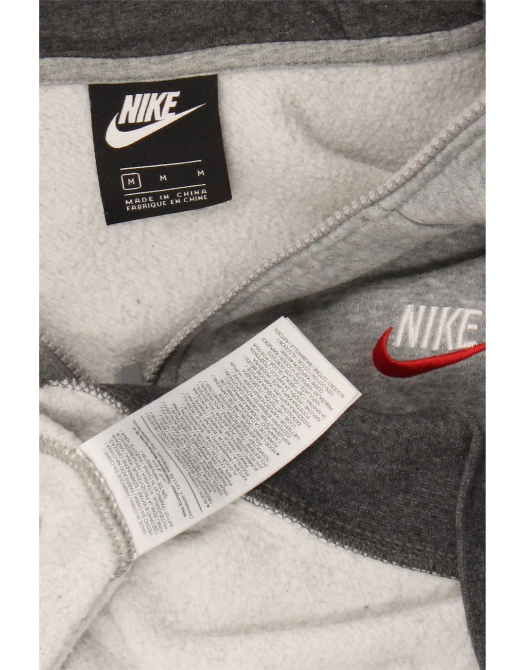 Мужской свитер с капюшоном на молнии Nike среднего серого цвета, хлопок с крапинками