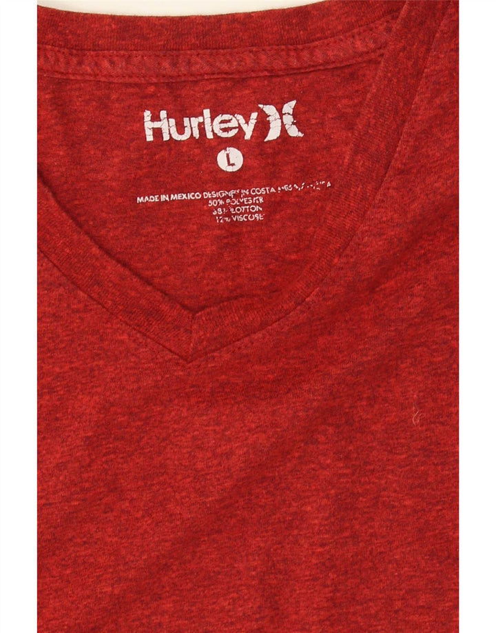 Мужская футболка Hurley, большой красный полиэстер с крапинками