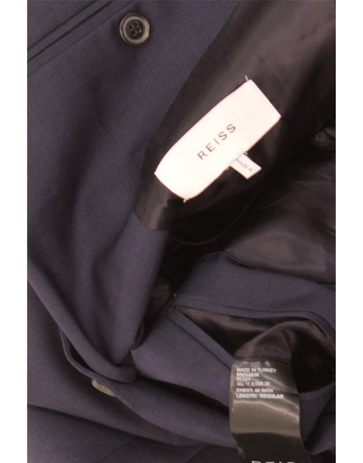 Мужской пиджак Reiss на 2 пуговицах UK 40, большой темно-синий, шерстяной