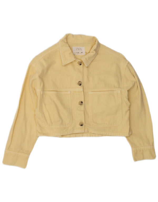 Укороченный бомбер Zara для девочек 9-10 лет, желтый