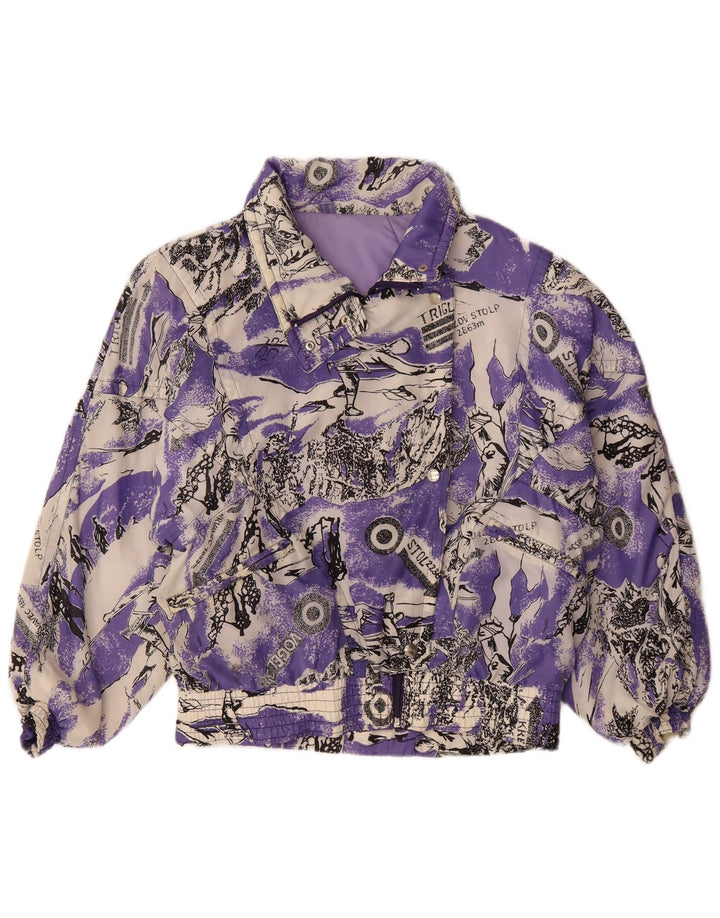 Женская лыжная куртка YASSA UK 18 XL с цветными блоками фиолетового цвета