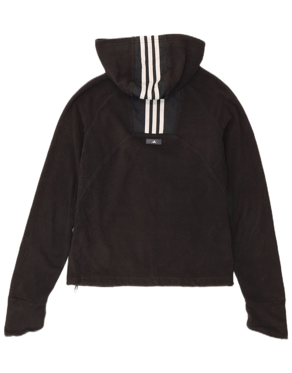 Женская флисовая куртка Adidas Clima 365 с капюшоном UK 12, средний черный, цветной блок