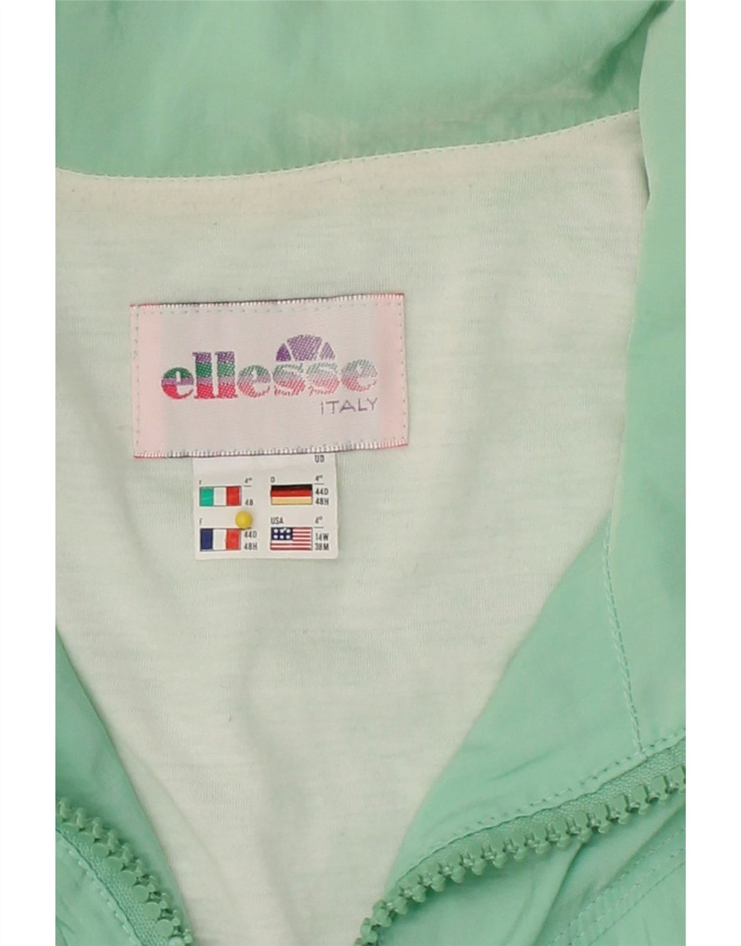 ELLESSE Womens Bomber Jacket IT 48 XL Green Cotton Vintage Ellesse and Second-Hand Ellesse from Messina Hembry 