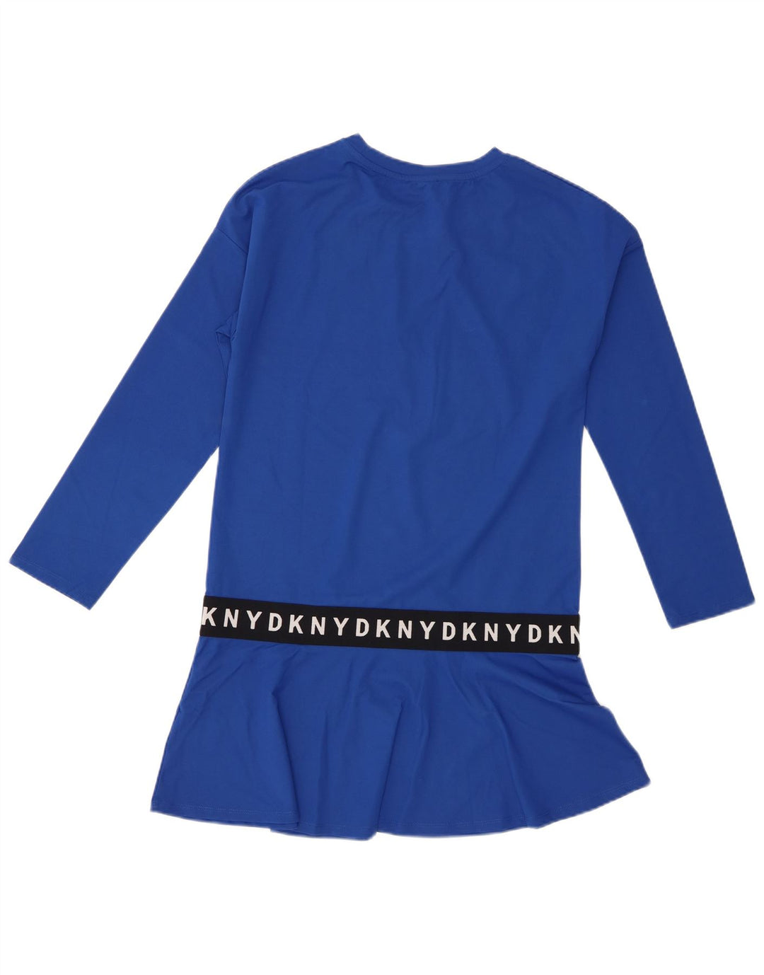 Dkny Женская туника с длинными рукавами и рисунком UK 14, средний синий вискоза
