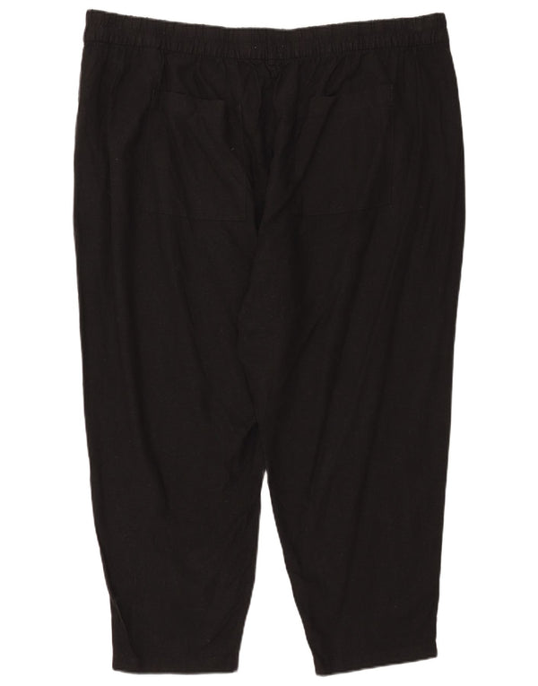 Женские капри Marks & Spencer UK 24 4XL W42 L25 черные льняные