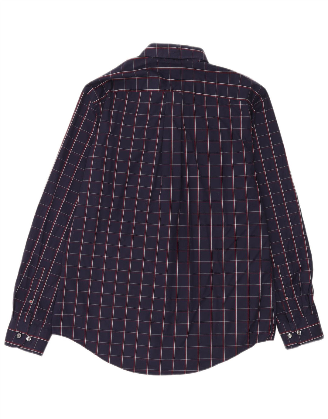 Мужская рубашка Tommy Hilfiger, большая темно-синяя клетка в клетку, хлопок