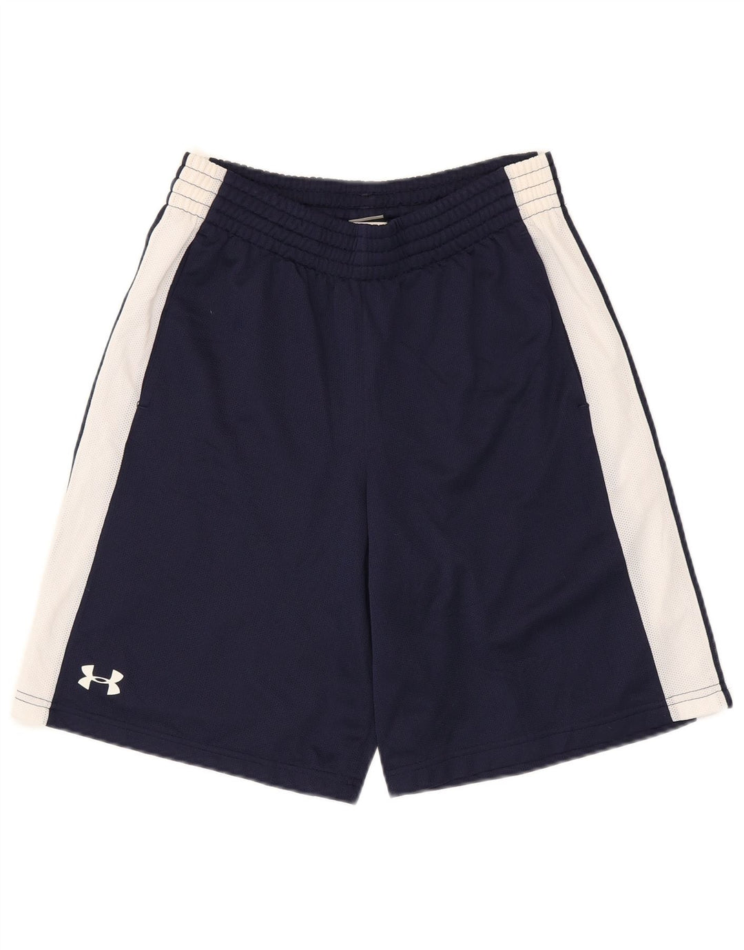 Мужские спортивные шорты Under Armour, маленькие, темно-синие, полиэстер с цветными блоками
