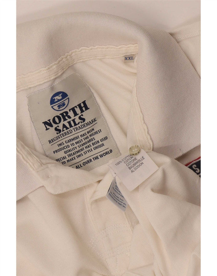 Мужская рубашка поло North Sails с рисунком 2XL, белый хлопок