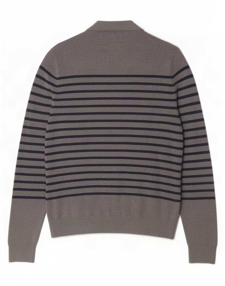 Мужской кардиган Tommy Hilfiger, хлопковый свитер в серую полоску среднего размера