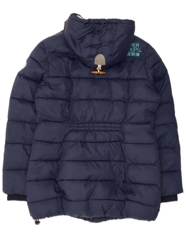 Женская утепленная куртка Superdry из шерпа с капюшоном UK 18 XL Темно-синий полиэстер