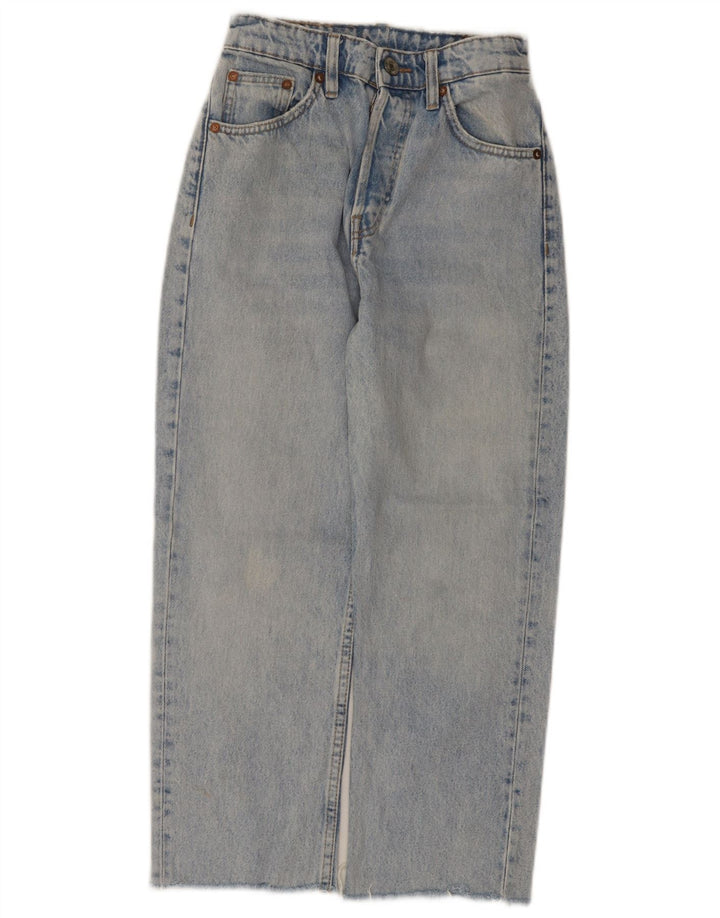 Женские прямые джинсы Zara W24 L24, синие, хлопок