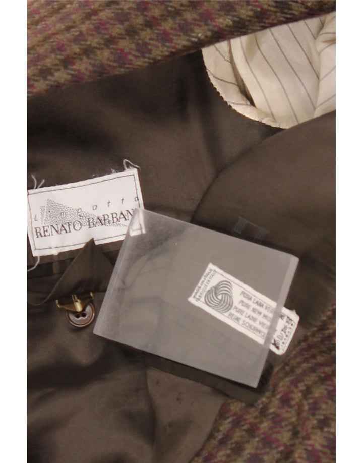 RENATO BARBANO Мужской пиджак на 2 пуговицах UK 40, большая коричневая клетка