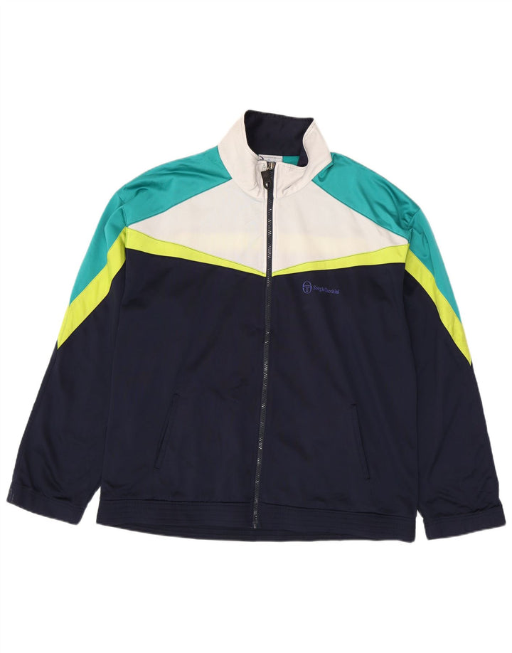 Мужская спортивная куртка Sergio Tacchini XL темно-синяя с цветными блоками