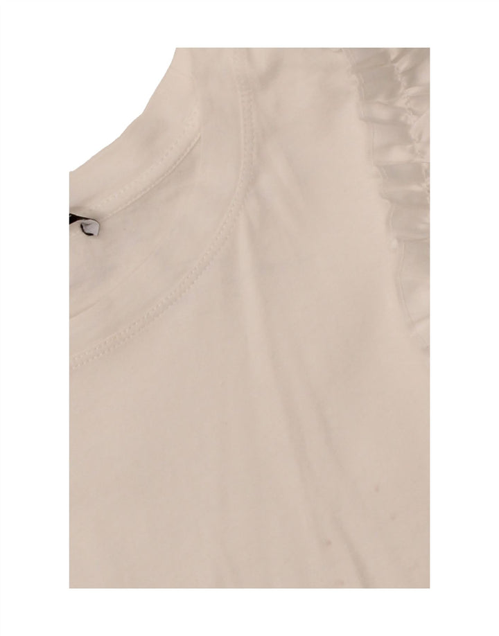 ZARA Womens Crop Blouse Top UK 10 Small White Vintage Zara and Second-Hand Zara from Messina Hembry 