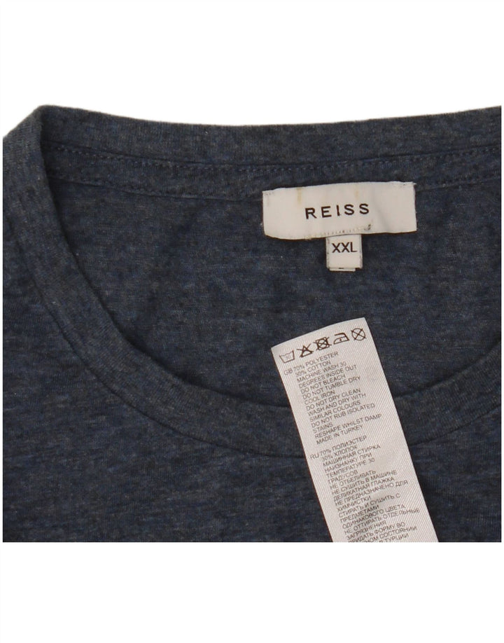 Мужская футболка Reiss Top 2XL Темно-синяя в крапинку из полиэстера