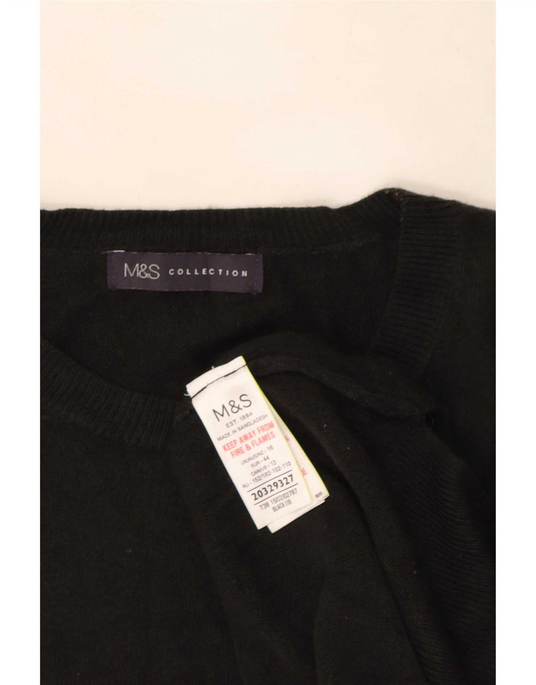 Женский свободный джемпер с круглым вырезом Marks & Spencer, Великобритания 16, большой черный