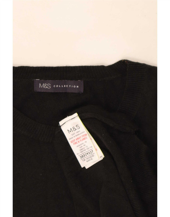Женский свободный джемпер с круглым вырезом Marks & Spencer, Великобритания 16, большой черный
