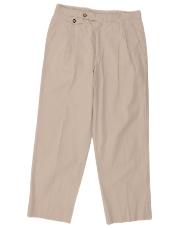 Винтажные мужские костюмные брюки с привязкой W32 L29 бежевые