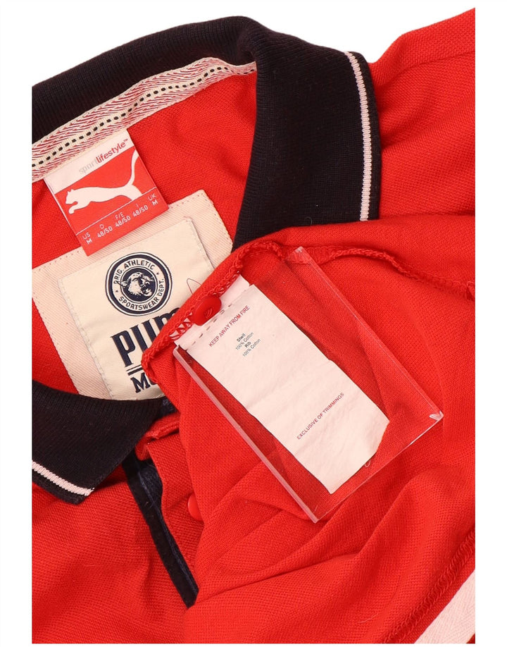 Мужская рубашка-поло для регби PUMA, хлопок среднего красного цвета