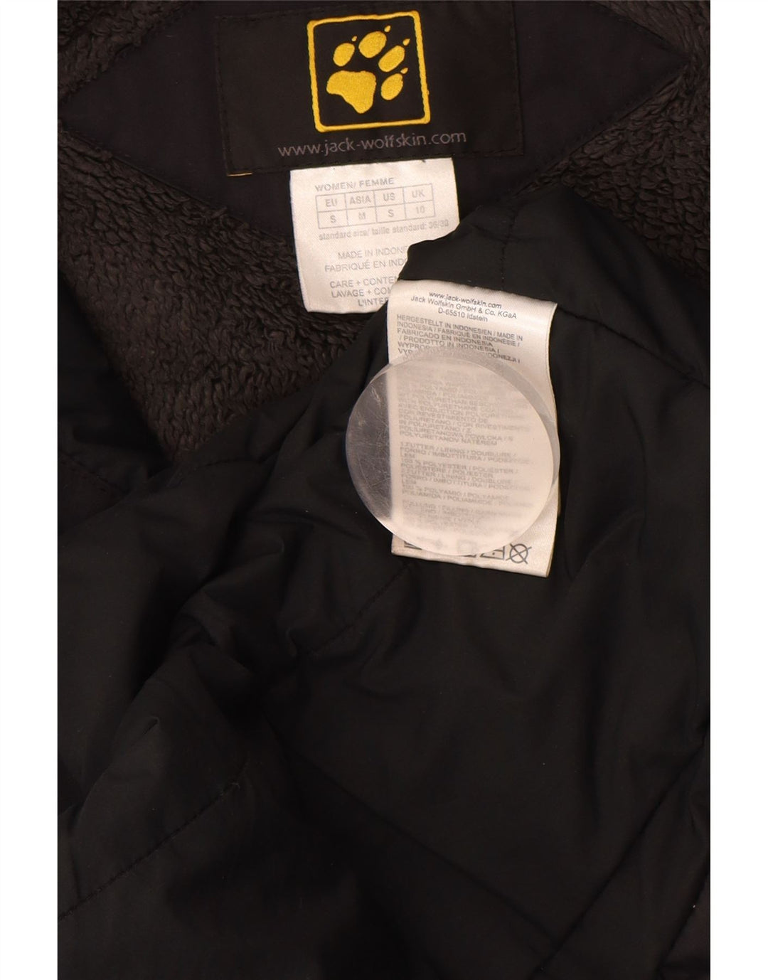 JACK WOLFSKIN Женская ветровка с капюшоном UK 10, маленькая, черный полиамид