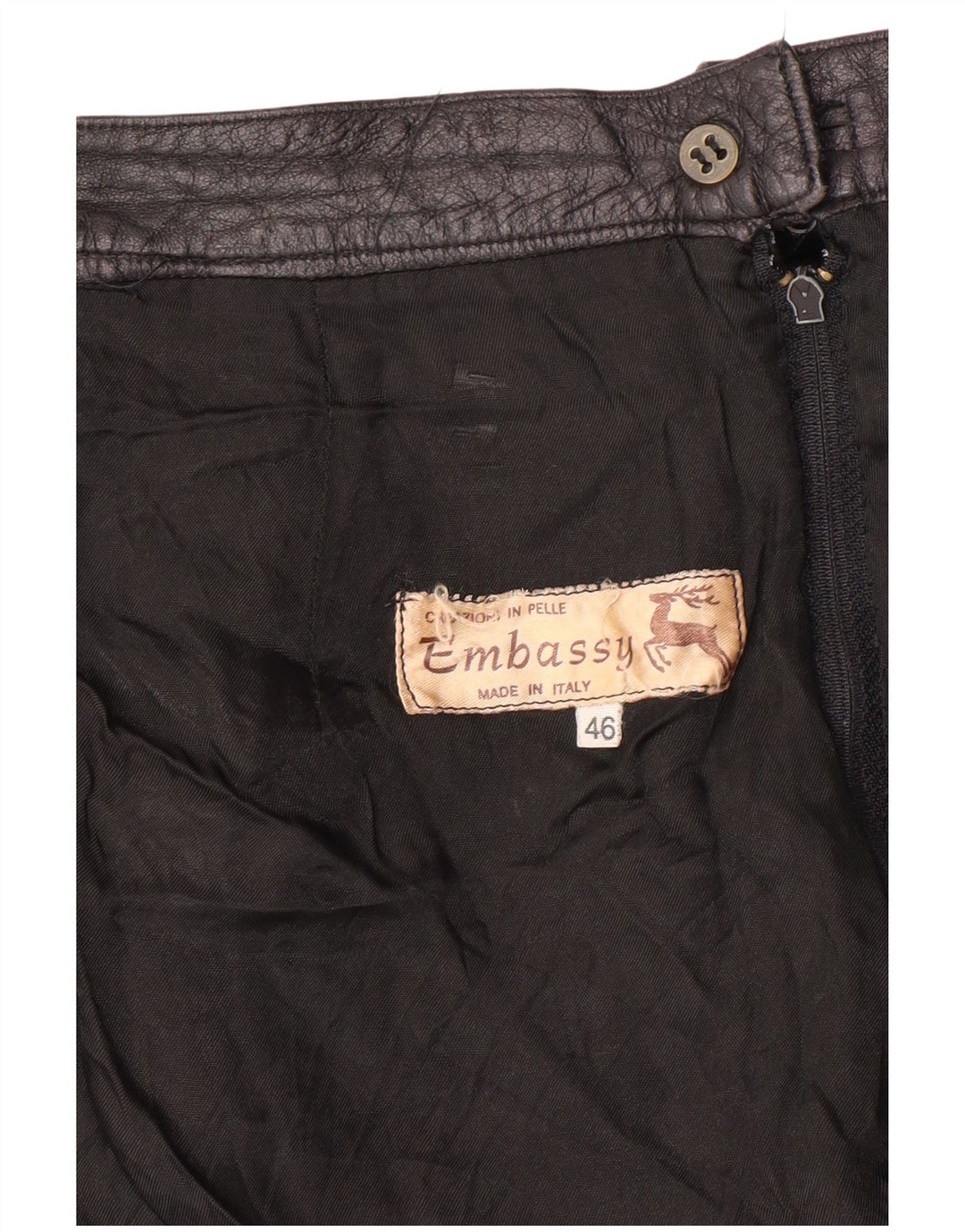Женская кожаная юбка с завышенной талией EMBASSY IT 46, большая W26, черная кожа
