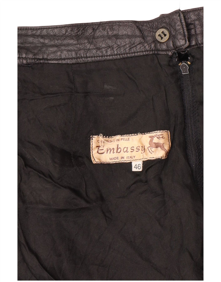 Женская кожаная юбка с завышенной талией EMBASSY IT 46, большая W26, черная кожа