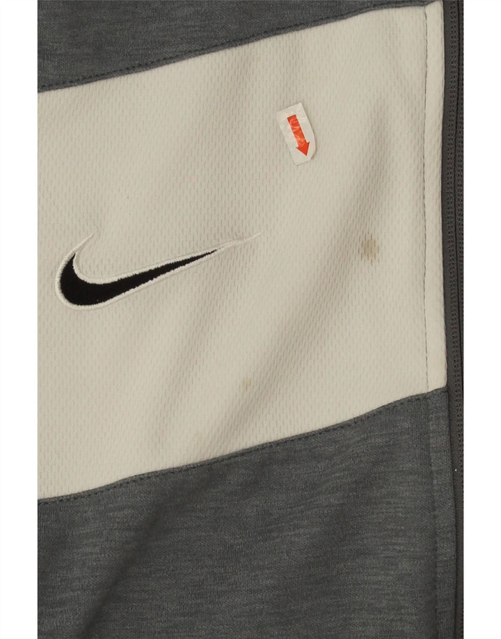 Мужская спортивная куртка Nike Dri Fit, большая серая полиэстер с цветными блоками