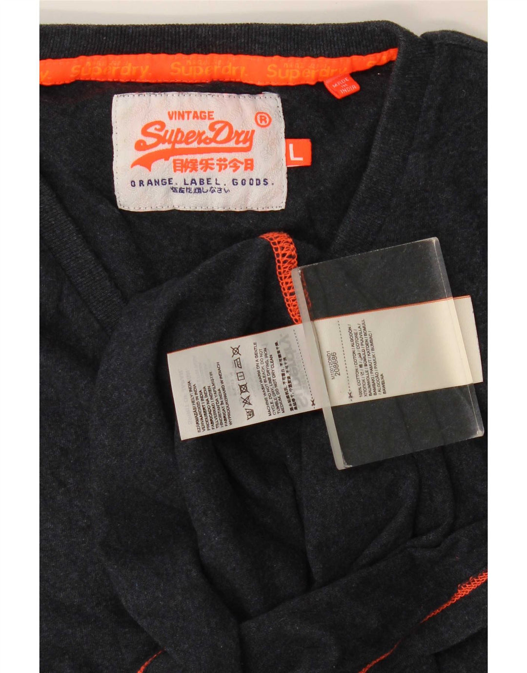 Мужская футболка Superdry, большой темно-синий хлопок