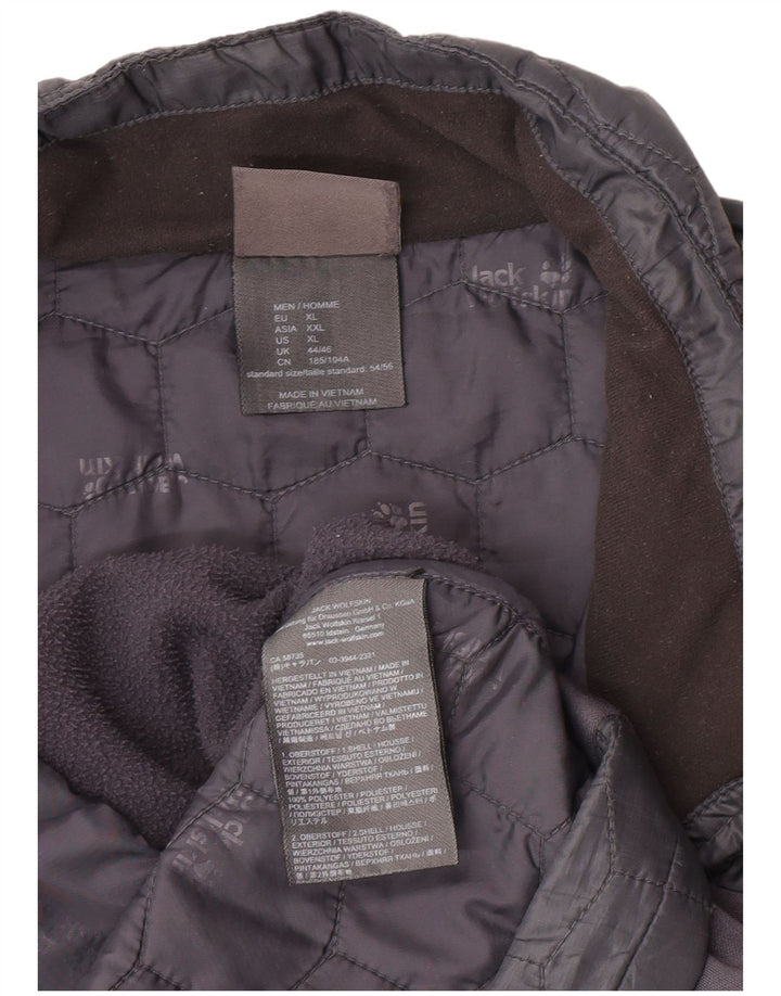 Мужская стеганая куртка с подкладкой Jack Wolfskin UK 44/46 XL серая с цветными блоками