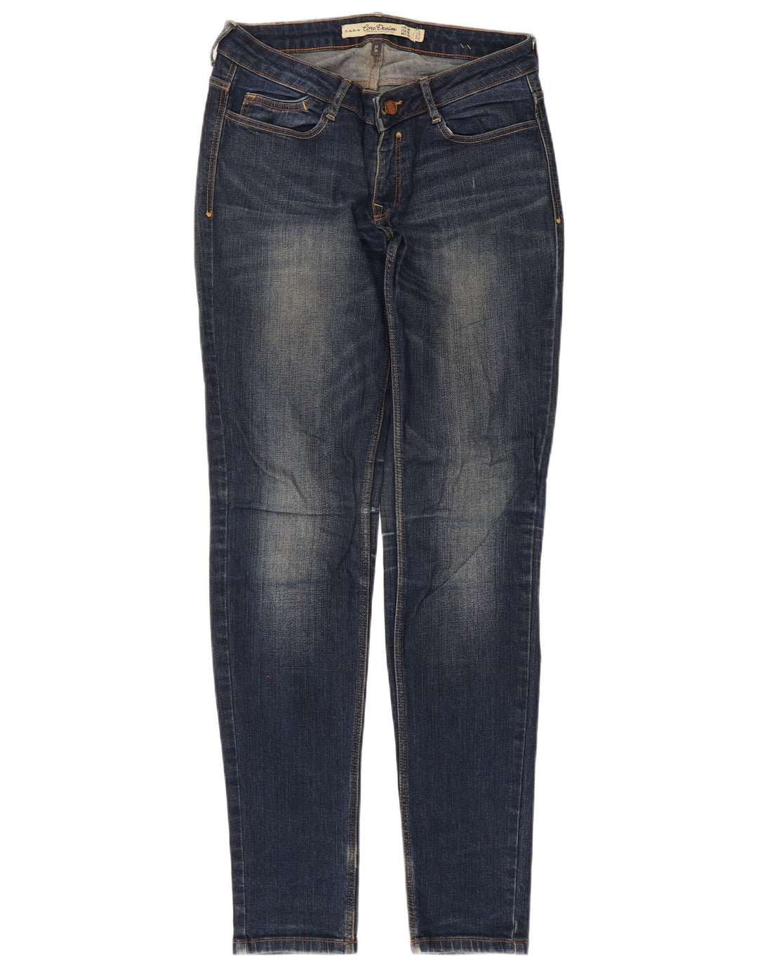Женские узкие джинсы Zara EU 38, маленькие W28 L32, синие, хлопок