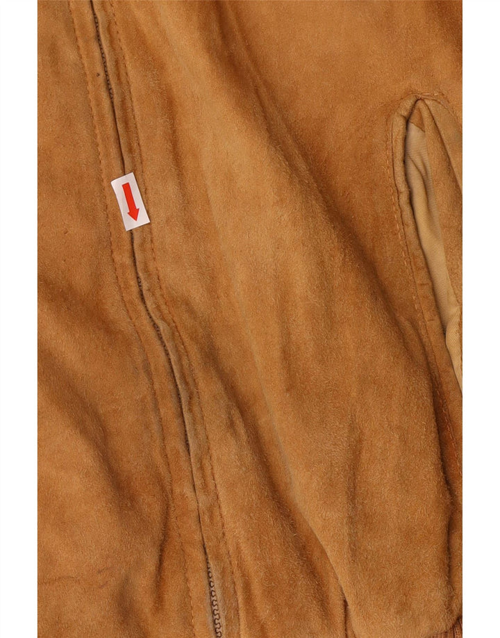 Винтажная мужская замшевая куртка-бомбер UK 42 XL коричневая кожаная