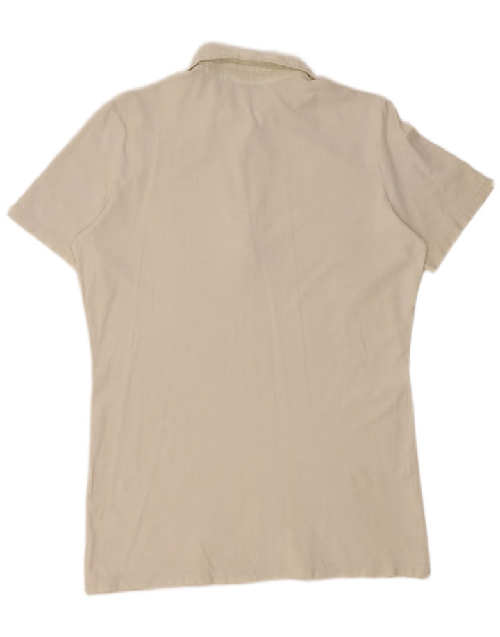 FRED PERRY Womens Ruffle Front Short Sleeve Pullover Shirt UK 20 2XL White