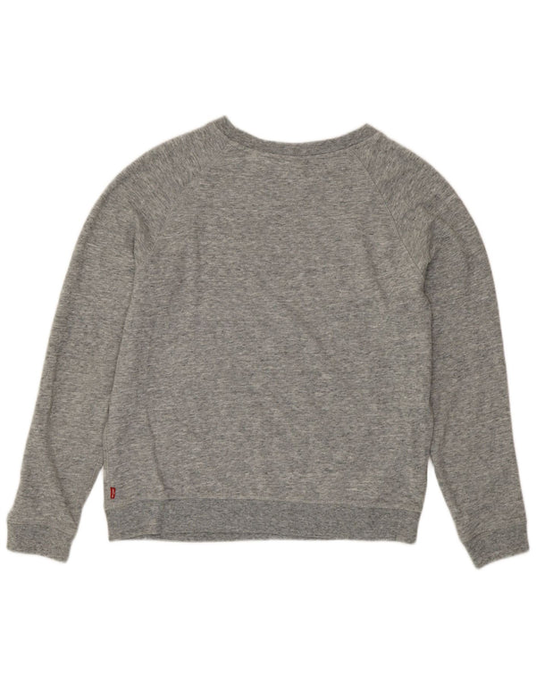 Женский джемпер-свитшот с рисунком Levi's UK 16, большой серый хлопок с крапинками