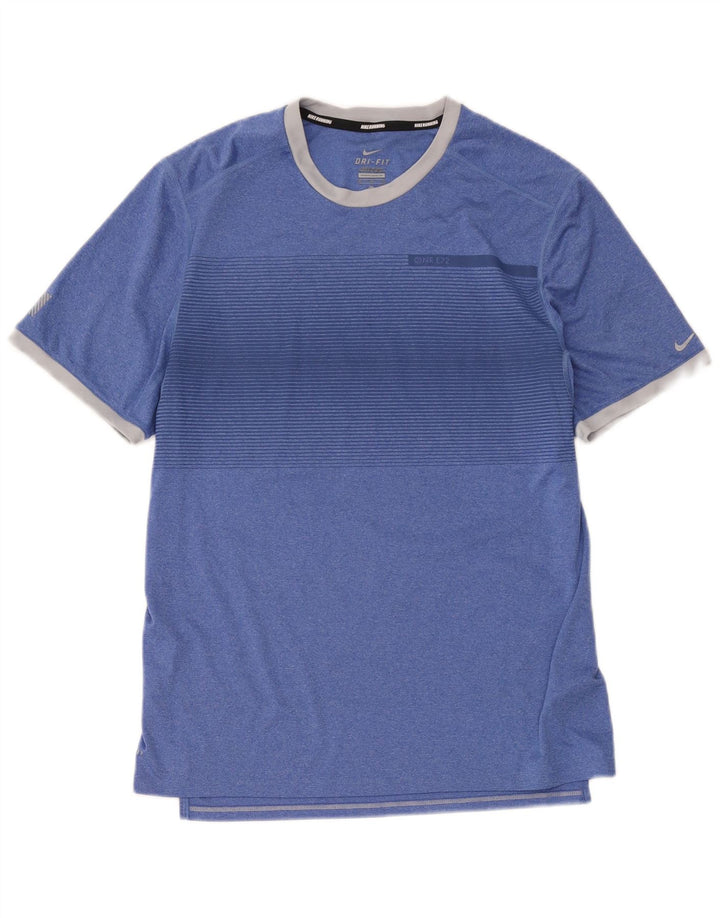 Мужская футболка Nike Dri Fit из полиэстера средней синей полоски