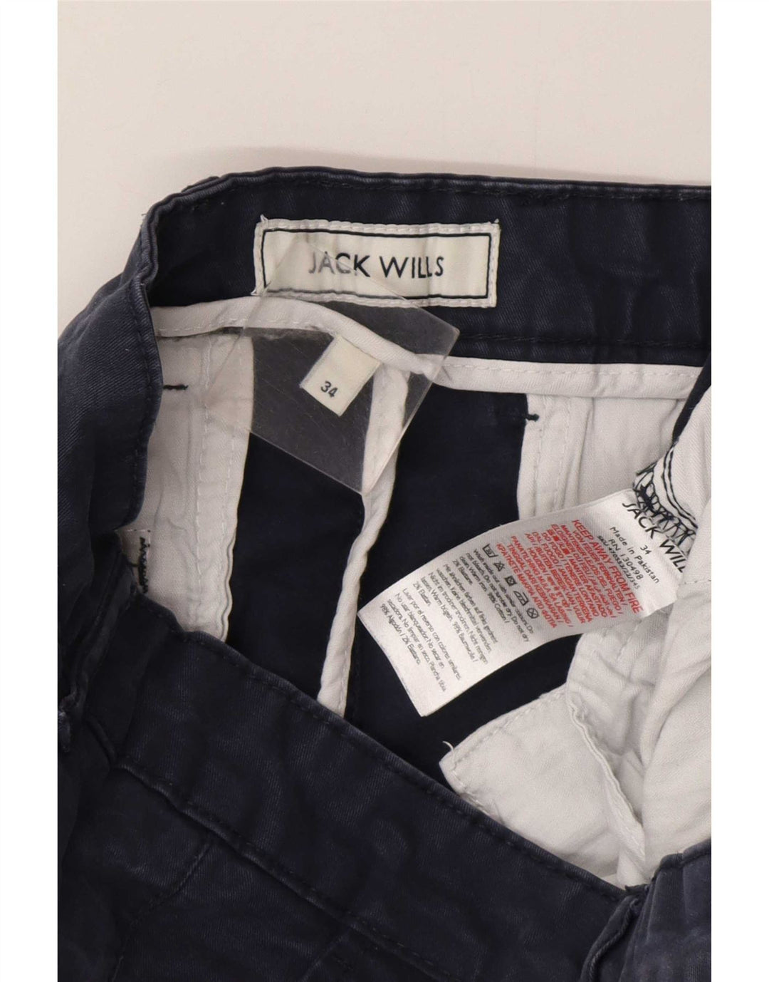 Мужские шорты чинос Jack Wills W34, большие, темно-синие, хлопок