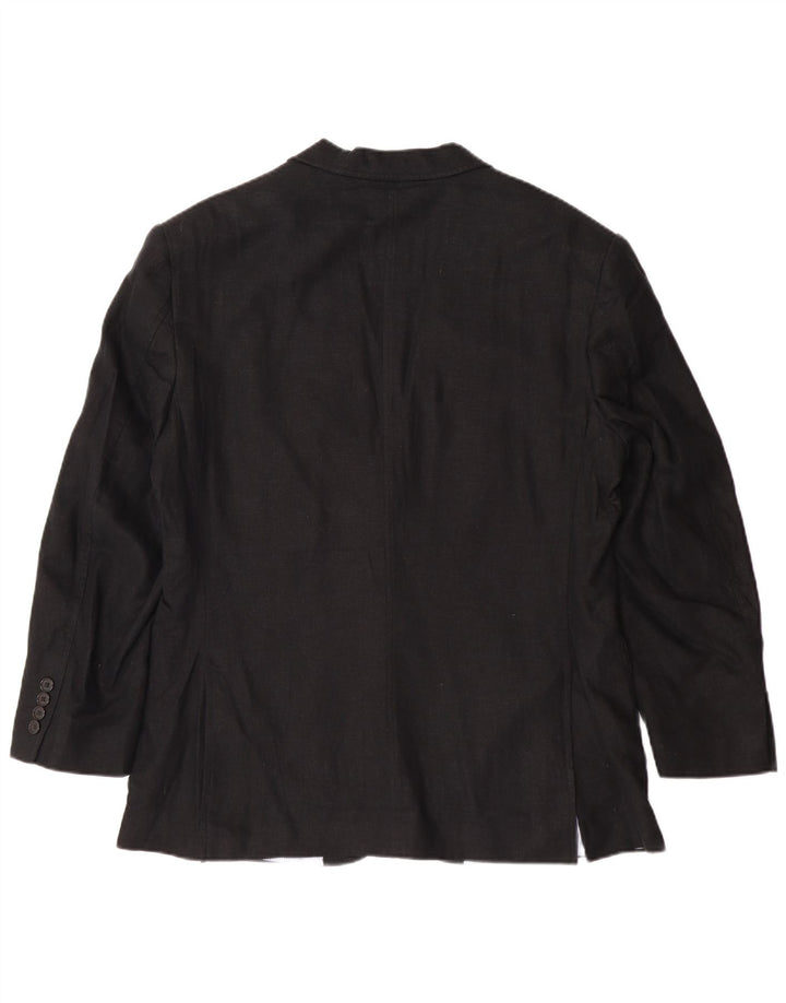 Мужской пиджак на двух пуговицах MARKS & SPENCER UK 40, большой черный льняной пиджак