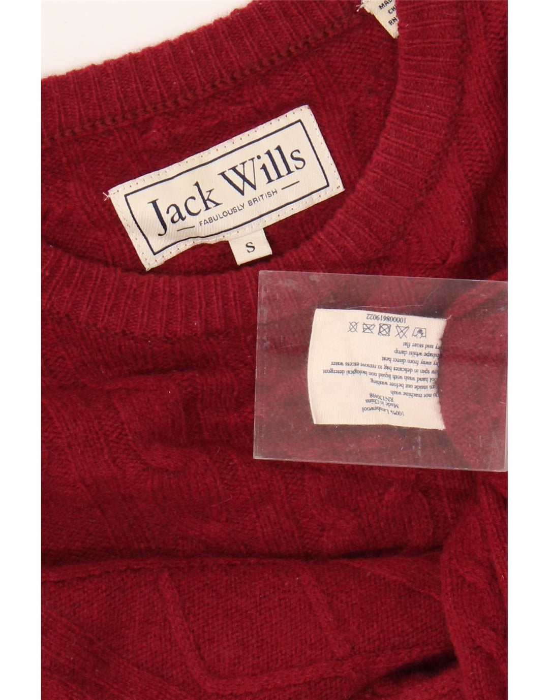 Мужской джемпер с круглым вырезом JACK WILLS, маленький красный шерстяной свитер