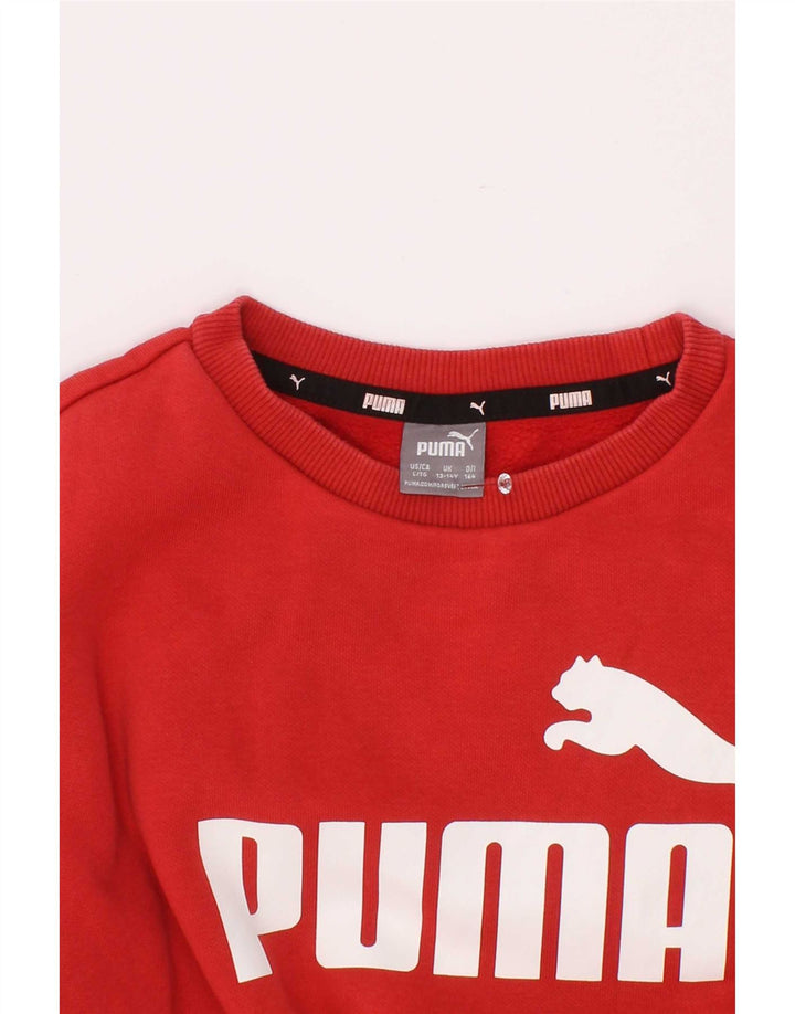 Джемпер с рисунком Puma для мальчиков 13-14 лет, красный