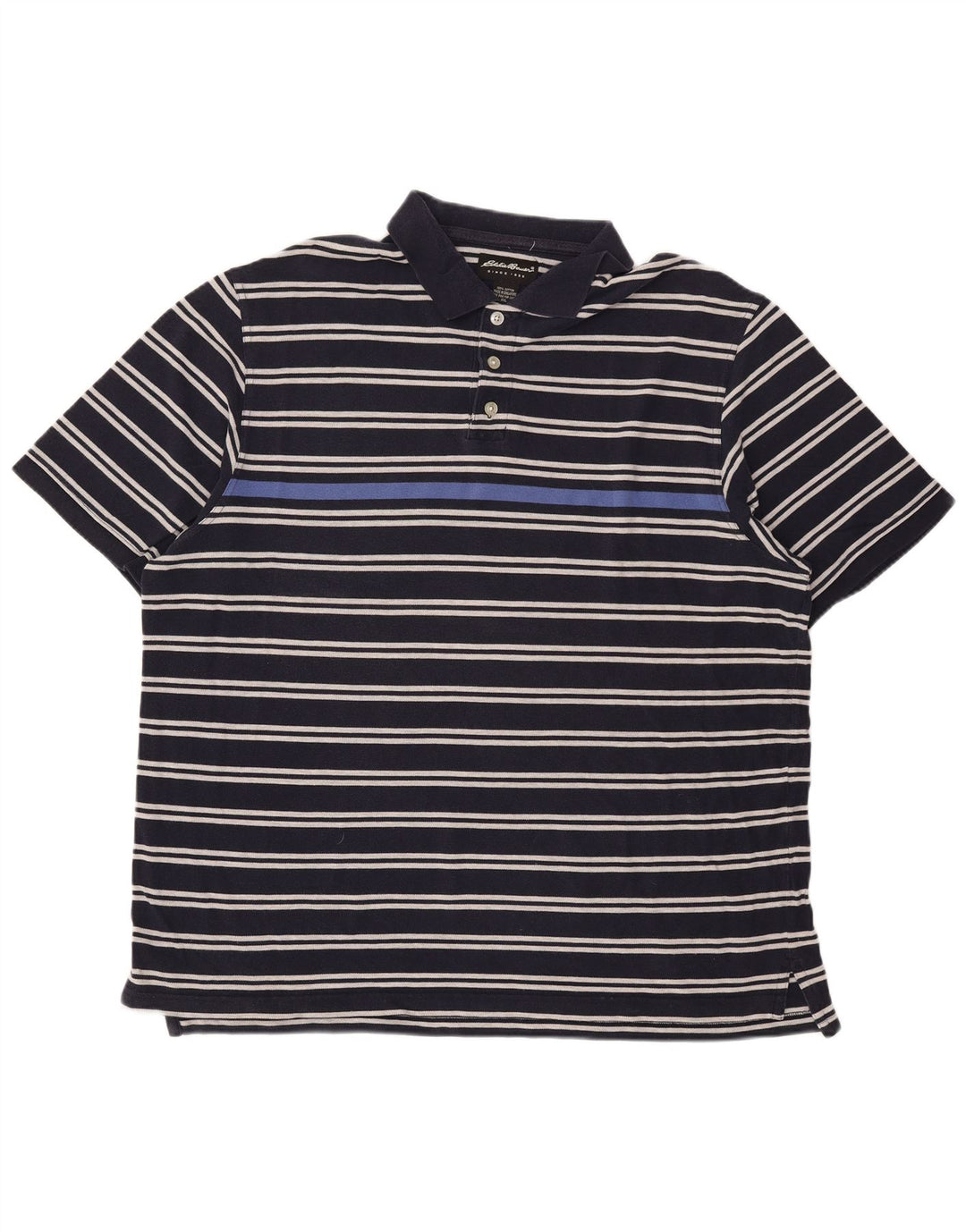 Мужская рубашка-поло Eddie Bauer 2XL, темно-синяя полоска, хлопок