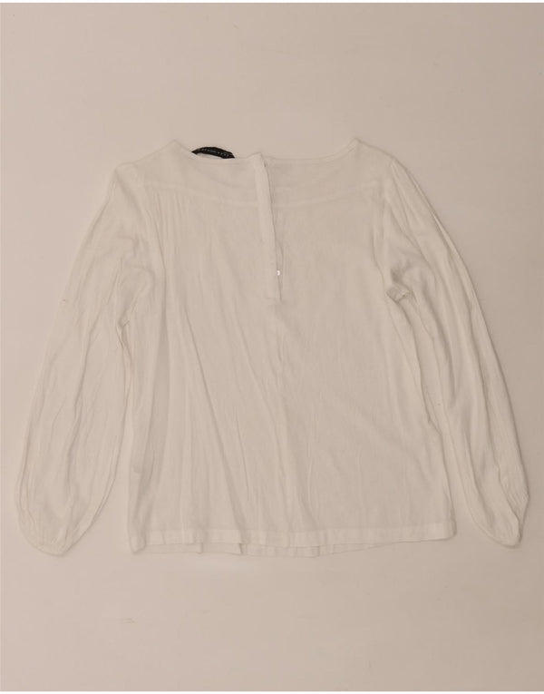Женская блузка с длинным рукавом Zara UK 6 XS, белая вискоза
