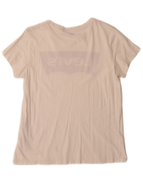 Женская футболка с рисунком Levi's Top UK 10, маленькая, белый хлопок
