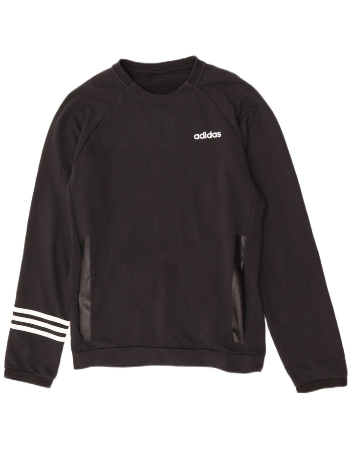 Мужской толстовка Adidas Regular Fit, джемпер среднего размера, черный, хлопок