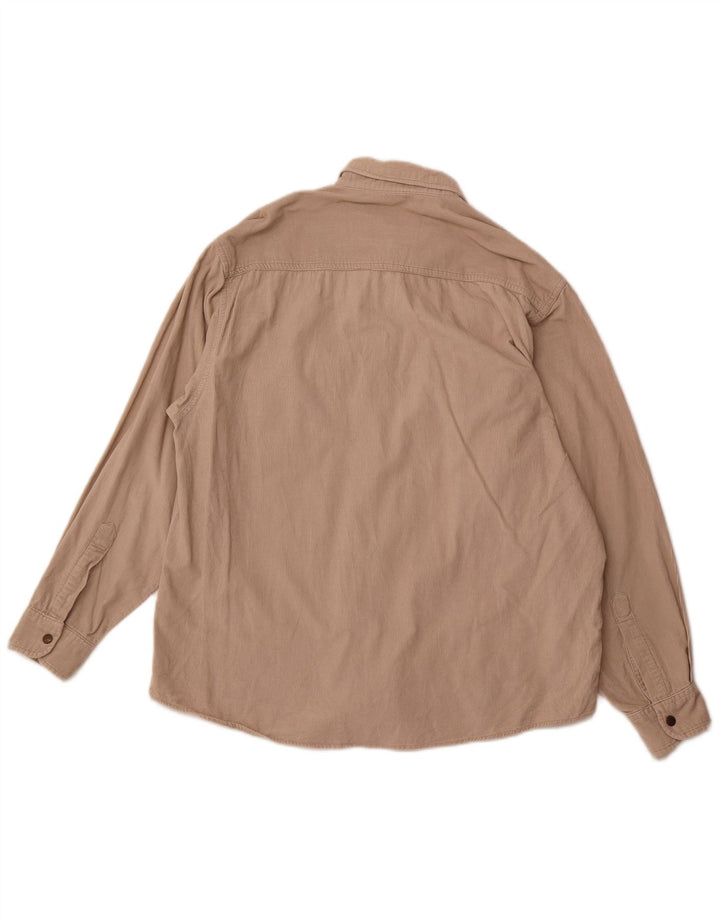 COTTON CLUB Мужская вельветовая рубашка большого размера из хлопка бежевого цвета