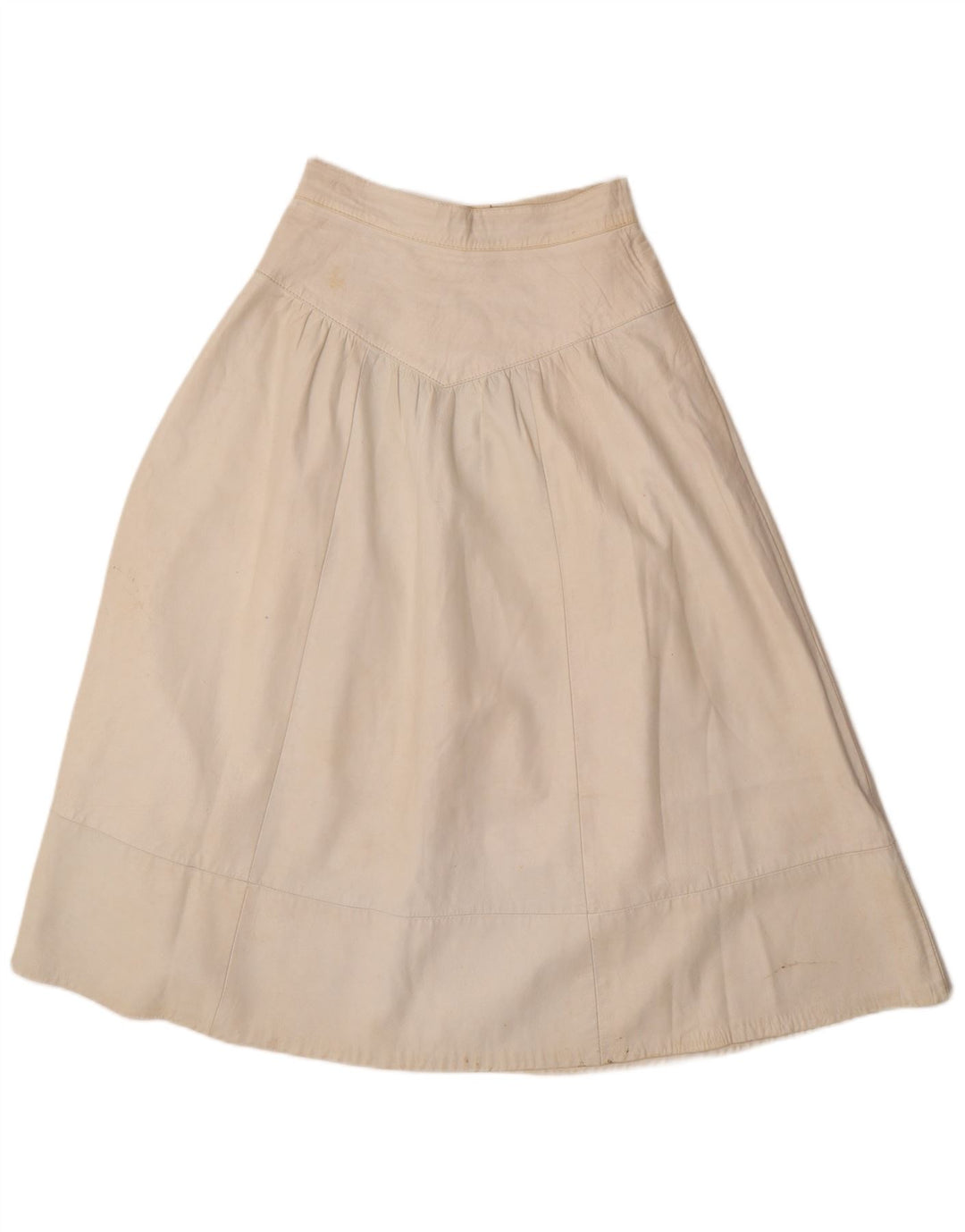 Винтажный женский кожаный комплект из 2 юбок UK 12 Medium W26 Off White