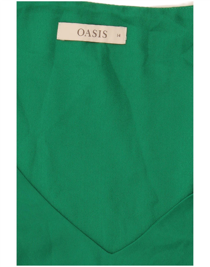 Женская блузка без рукавов Oasis UK 14, средний зеленый цвет