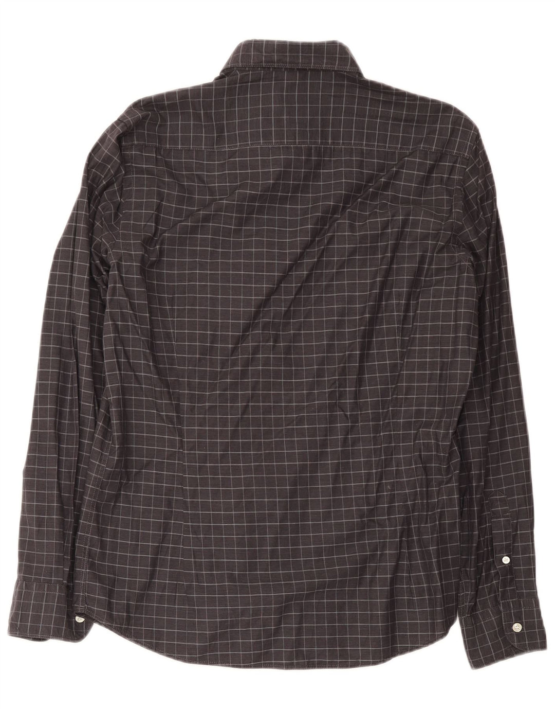 Мужская рубашка Massimo Dutti, большая серая клетка, хлопок