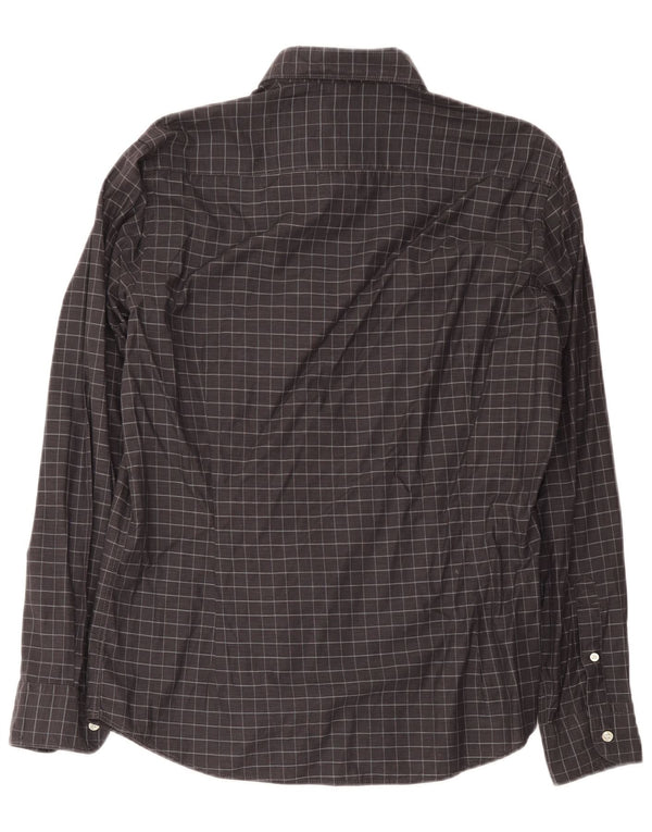 Мужская рубашка Massimo Dutti, большая серая клетка, хлопок
