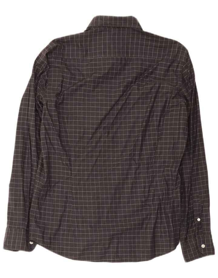 Мужская рубашка Massimo Dutti, большая серая клетка, хлопок